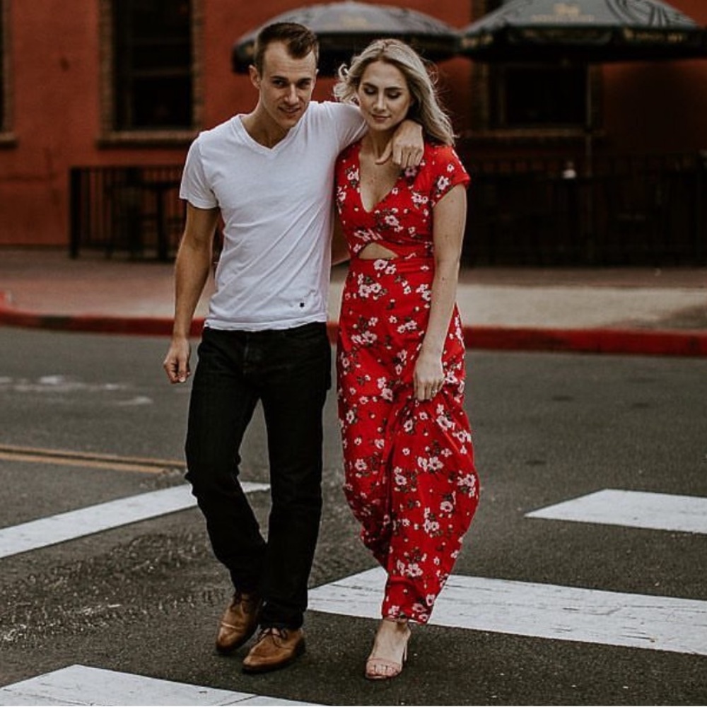 Red Floral Maxi Dress